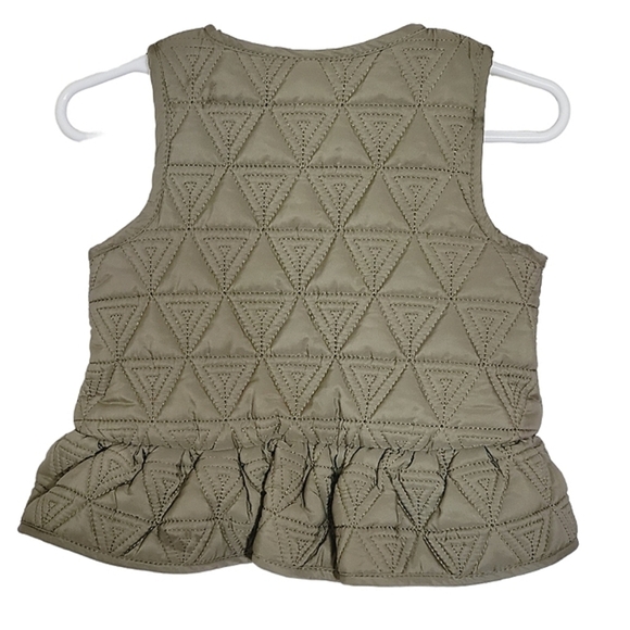 K1282 * Aspen Kids Girls Quilted Vest Olive Green Size 18M - Picture 3 of 7